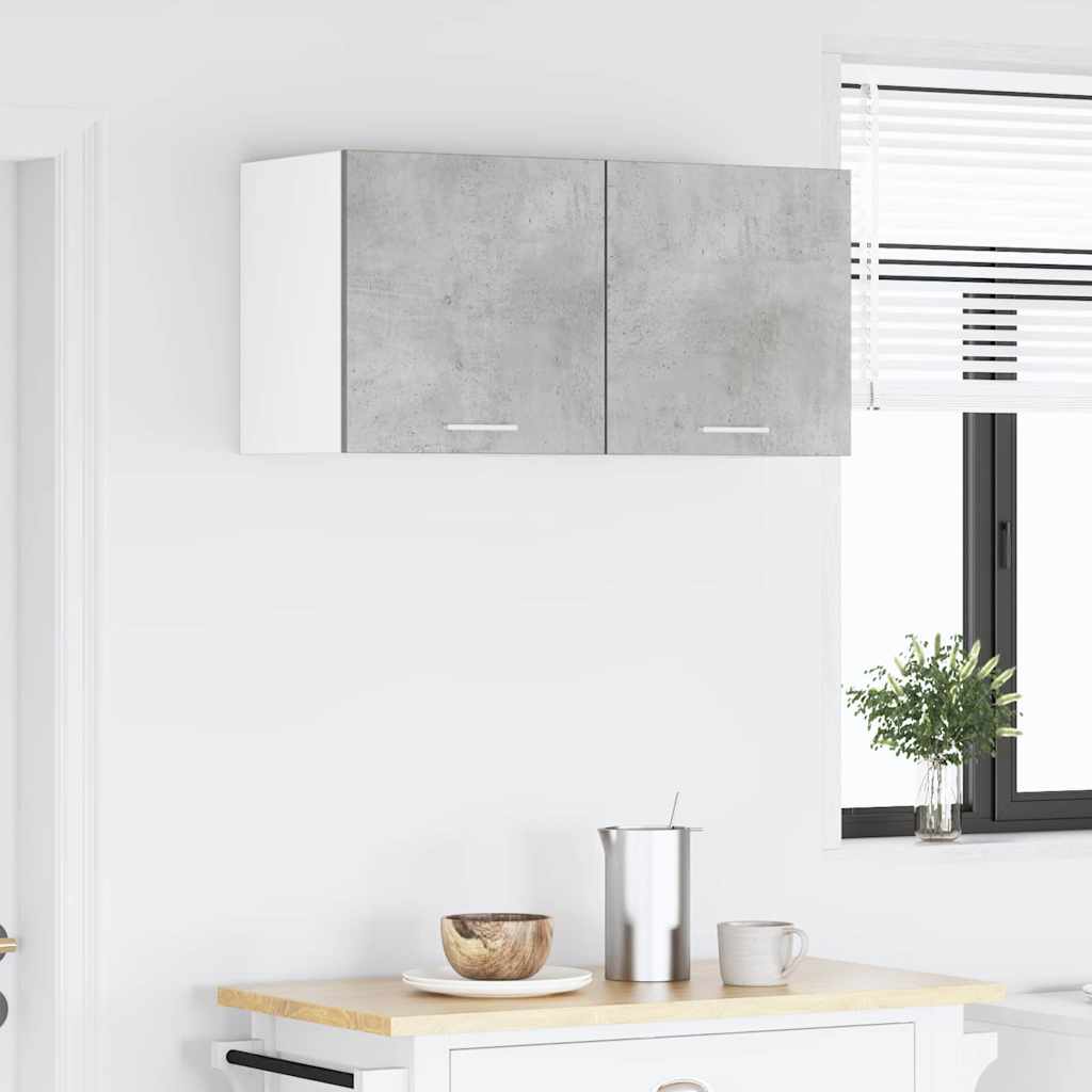 Hanging Cabinet 2 pcs Concrete Grey and White 40 x 31 x 40 cm