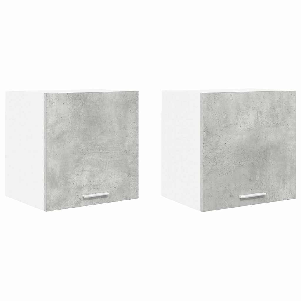 Hanging Cabinet 2 pcs Concrete Grey and White 40 x 31 x 40 cm