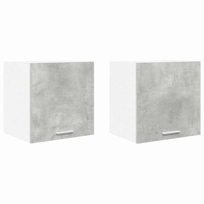 Hanging Cabinet 2 pcs Concrete Grey and White 40 x 31 x 40 cm