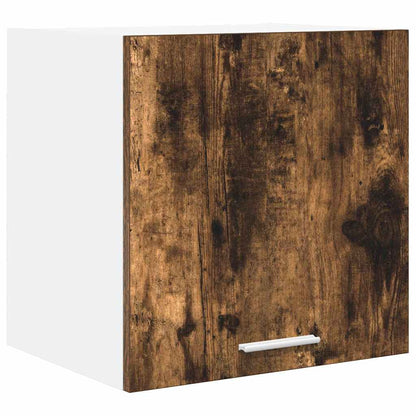 Hanging Cabinet with Door Smoked Oak and White 40 x 31 x 40 cm