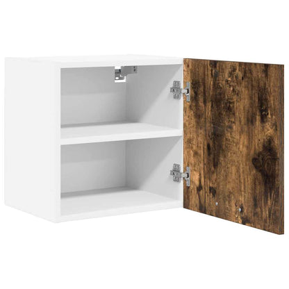 Hanging Cabinet with Door Smoked Oak and White 40 x 31 x 40 cm