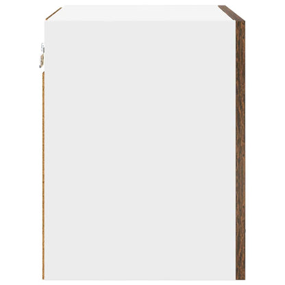 Hanging Cabinet with Door Smoked Oak and White 40 x 31 x 40 cm