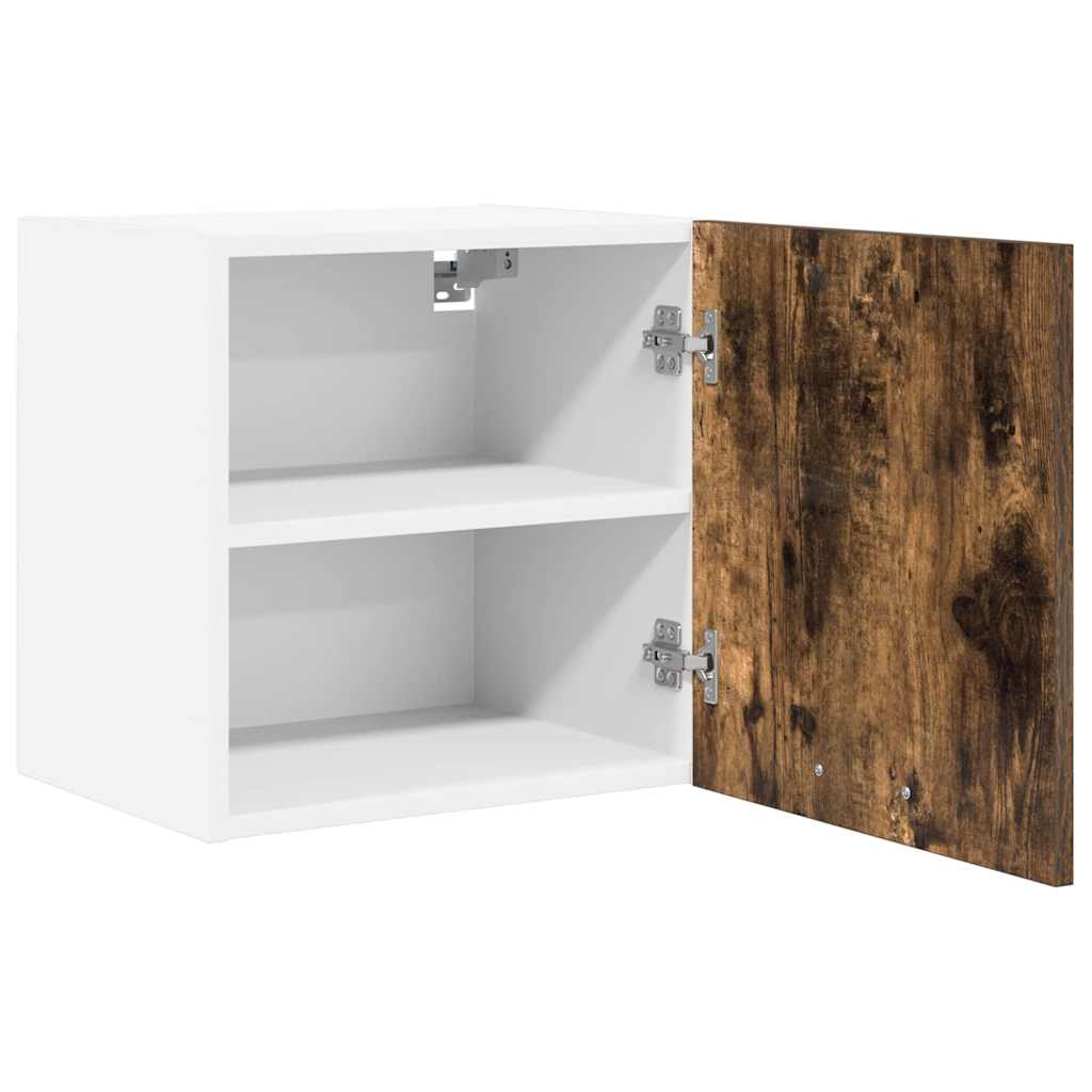 Hanging Cabinet 2 pcs Smoked Oak and White 40 x 31 x 40 cm