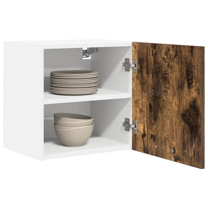 Hanging Cabinet 2 pcs Smoked Oak and White 40 x 31 x 40 cm