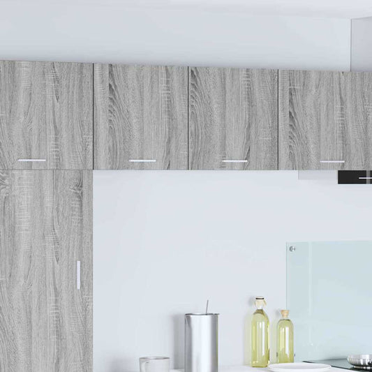 Hanging Cabinet 2 pcs Grey Sonoma and White Engineered Wood