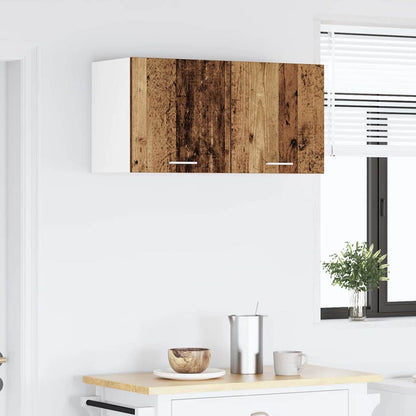 Hanging Cabinet with Storage Old Wood and White 40 x 31 x 40 cm