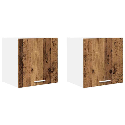 Hanging Cabinet 2 pcs Old Wood and White 40 x 31 x 40 cm