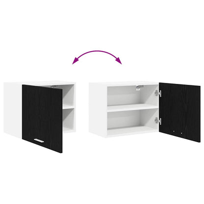 Hanging Cabinet Black Oak and White 50 x 31 x 40 cm