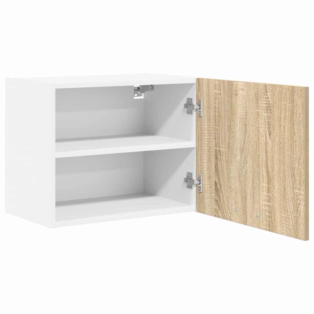 Hanging Cabinet Sonoma Oak and White 50 x 31 x 40 cm