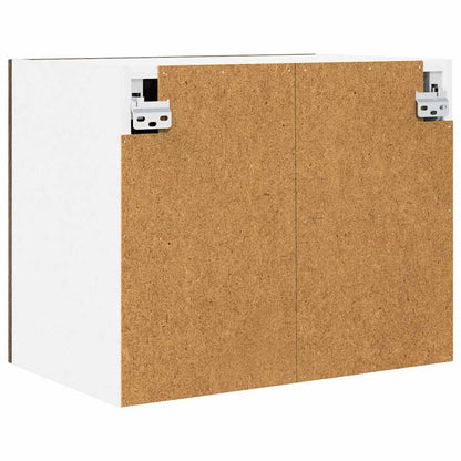 Hanging Cabinet with Door Smoked Oak and White 50 x 31 x 40 cm