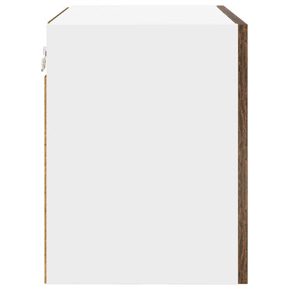 Hanging Cabinet 2 pcs Smoked Oak and White 50 x 31 x 40 cm