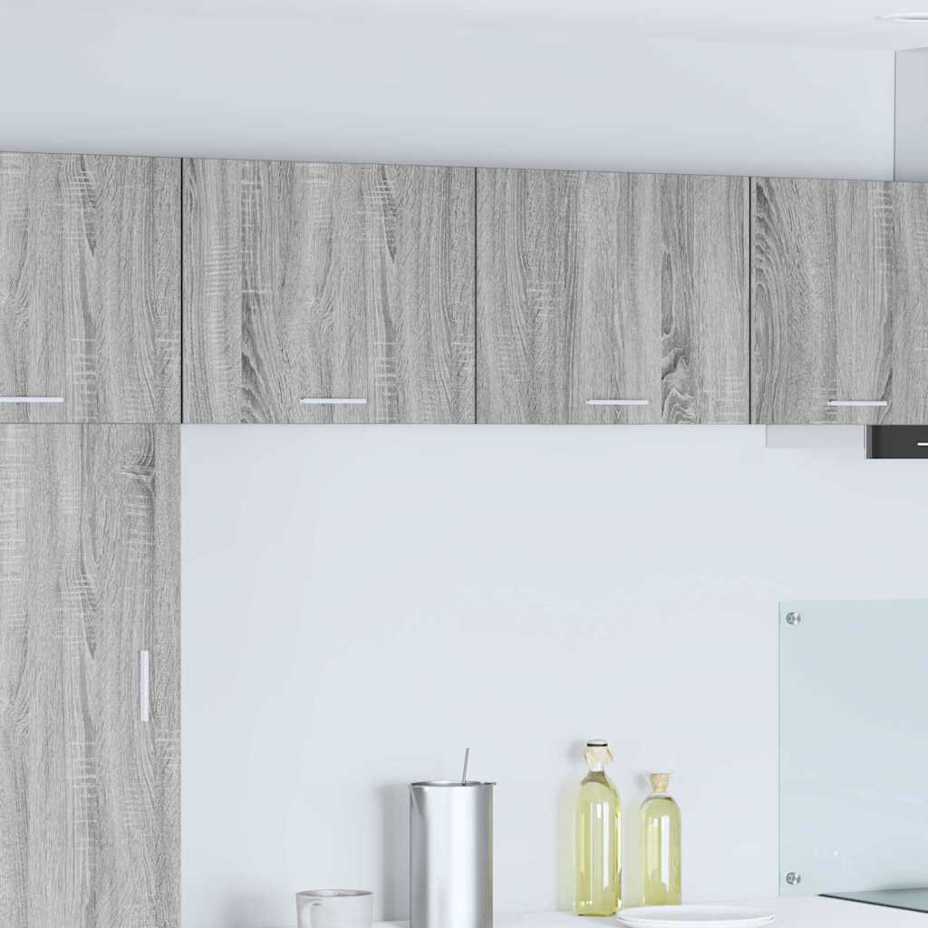 Hanging Cabinet with Door Grey Sonoma and White 50 x 31 x 40 cm