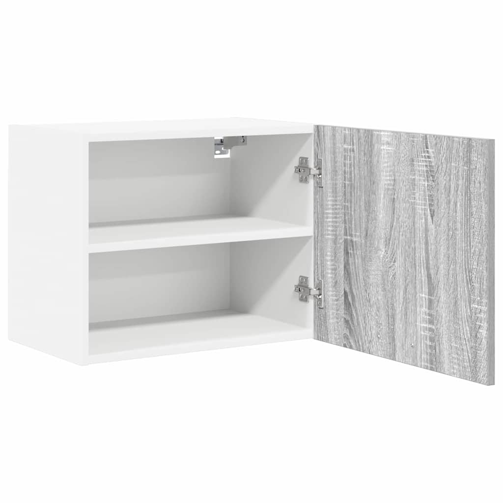 Hanging Cabinet with Door Grey Sonoma and White 50 x 31 x 40 cm