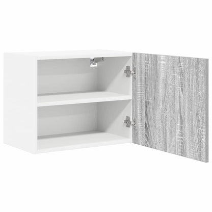 Hanging Cabinet with Door Grey Sonoma and White 50 x 31 x 40 cm