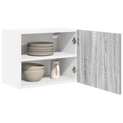 Hanging Cabinet with Door Grey Sonoma and White 50 x 31 x 40 cm