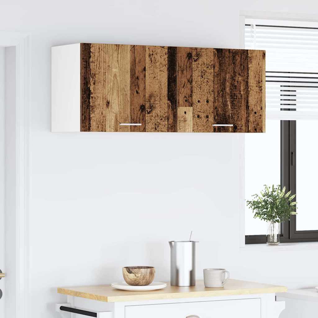 Hanging Cabinet with Storage Old Wood and White 50 x 31 x 40 cm