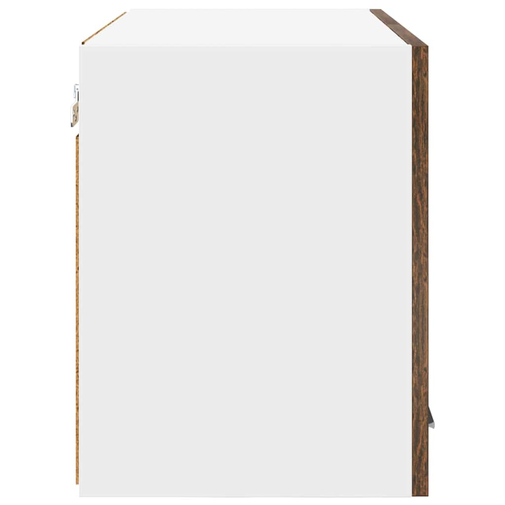 Hanging Cabinet with Door Smoked Oak and White 60 x 31 x 40 cm