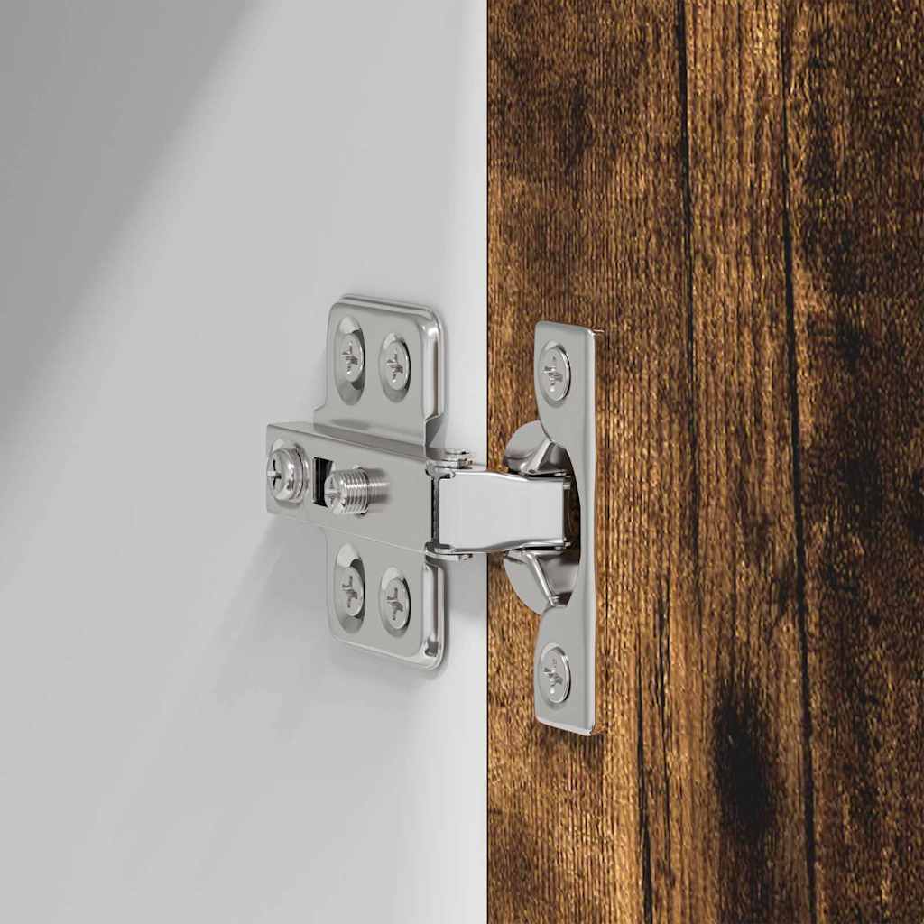 Hanging Cabinet 2 pcs Smoked Oak and White 60 x 31 x 40 cm