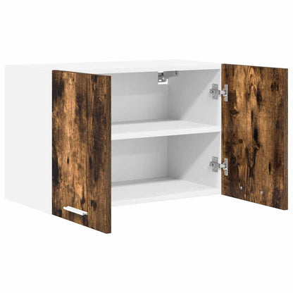 Hanging Cabinet 2 pcs Smoked Oak and White 60 x 31 x 40 cm