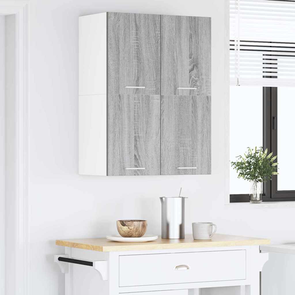 Hanging Cabinet Grey Sonoma and White 60 x 31 x 40 cm