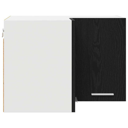 Hanging Cabinet Black Oak and White 57 x 57 x 40 cm