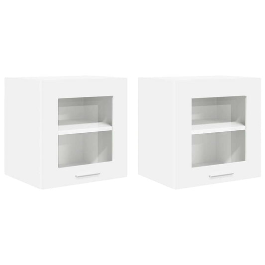 Hanging Cabinet 2 pcs White Engineered Wood