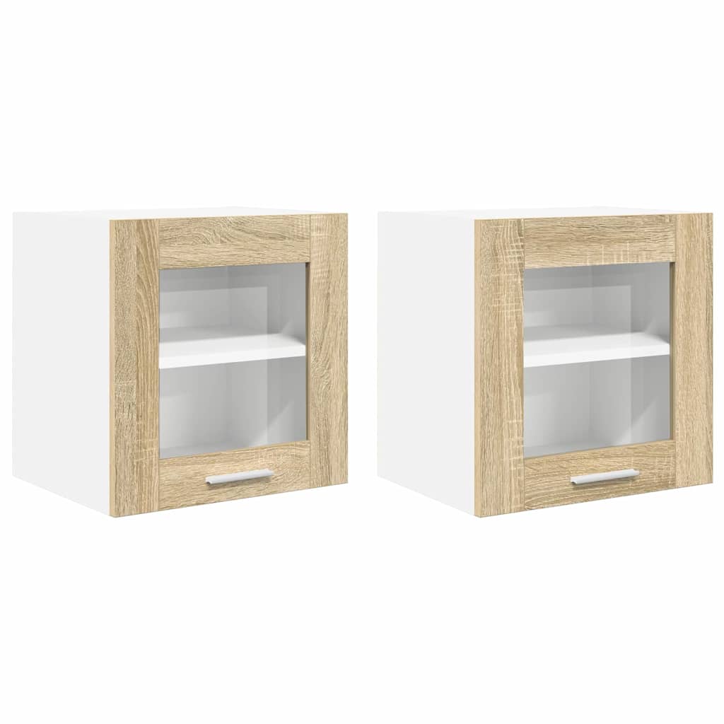 Hanging Cabinet with Storage 2 pcs Sonoma Oak 40 x 31 x 40 cm