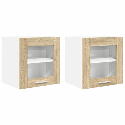Hanging Cabinet with Storage 2 pcs Sonoma Oak 40 x 31 x 40 cm