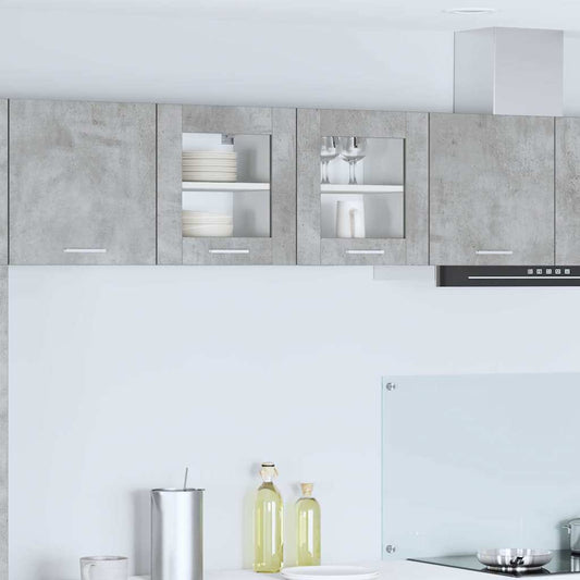 Hanging Cabinet 2 pcs Concrete Grey Engineered Wood
