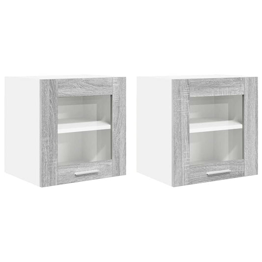 Hanging Cabinet 2 pcs Grey Sonoma Engineered Wood