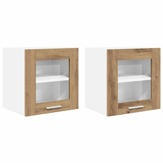 Hanging Cabinet 2 pcs Artisan Oak Engineered Wood