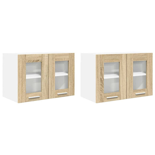 Hanging Cabinet 2 pcs Sonoma Oak Engineered Wood