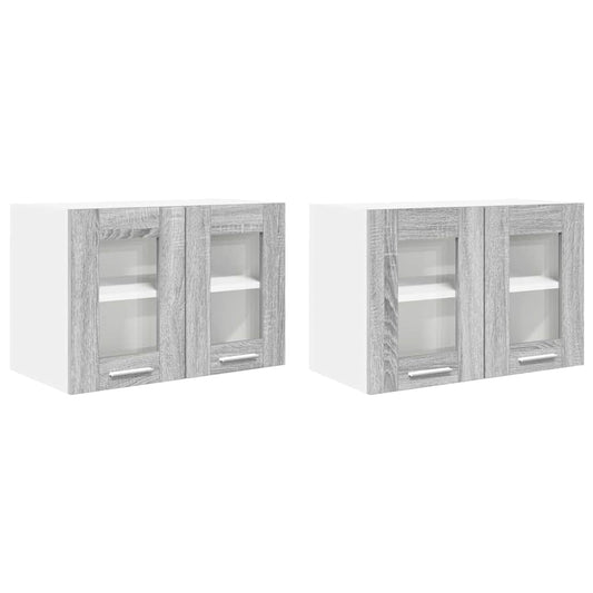 Hanging Cabinet 2 pcs Grey Sonoma Engineered Wood