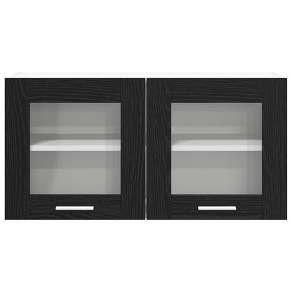 Hanging Cabinet Black Oak and White 80 x 31 x 40 cm
