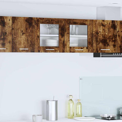 Hanging Cabinet Smoked Oak and White 80 x 31 x 40 cm