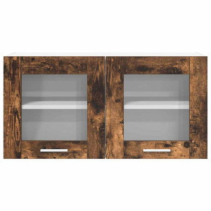 Hanging Cabinet Smoked Oak and White 80 x 31 x 40 cm