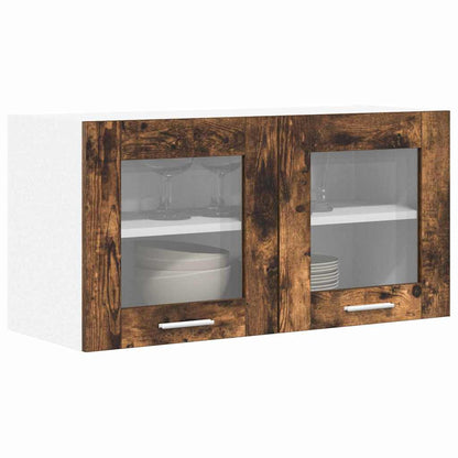 Hanging Cabinet Smoked Oak and White 80 x 31 x 40 cm