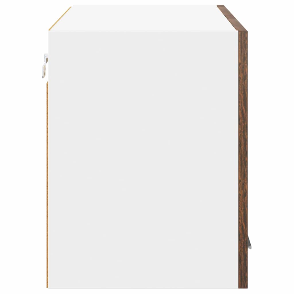 Hanging Cabinet Smoked Oak and White 80 x 31 x 40 cm