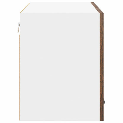 Hanging Cabinet Smoked Oak and White 80 x 31 x 40 cm