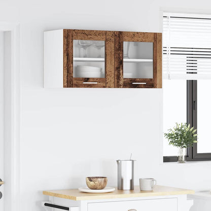 Hanging Cabinet with Storage Old Wood and White 80 x 31 x 40 cm