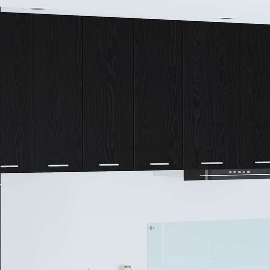 Hanging Cabinet Black Oak and White 30 x 31 x 80 cm