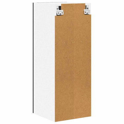 Hanging Cabinet with Door Black Oak and White 30 x 31 x 80 cm