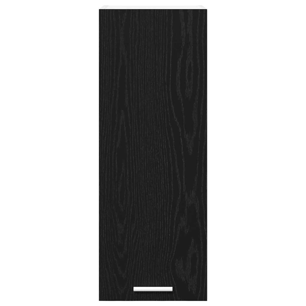 Hanging Cabinet with Door Black Oak and White 30 x 31 x 80 cm