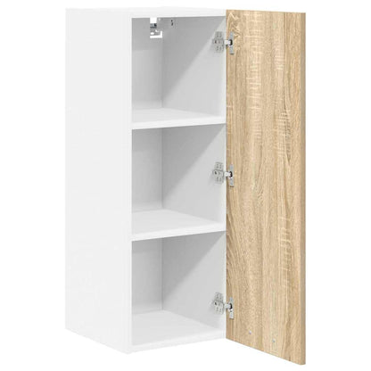 Hanging Cabinet Sonoma Oak and White 30 x 31 x 80 cm