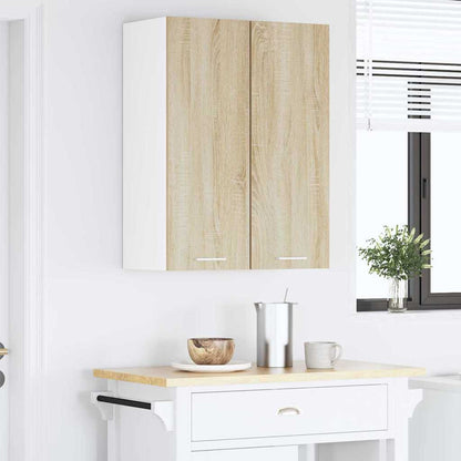 Hanging Cabinet 2 pcs Sonoma Oak and White 30 x 31 x 80 cm