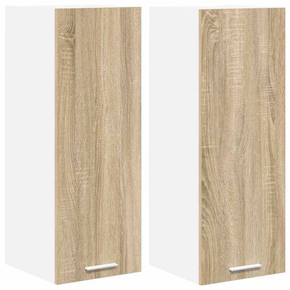 Hanging Cabinet 2 pcs Sonoma Oak and White 30 x 31 x 80 cm
