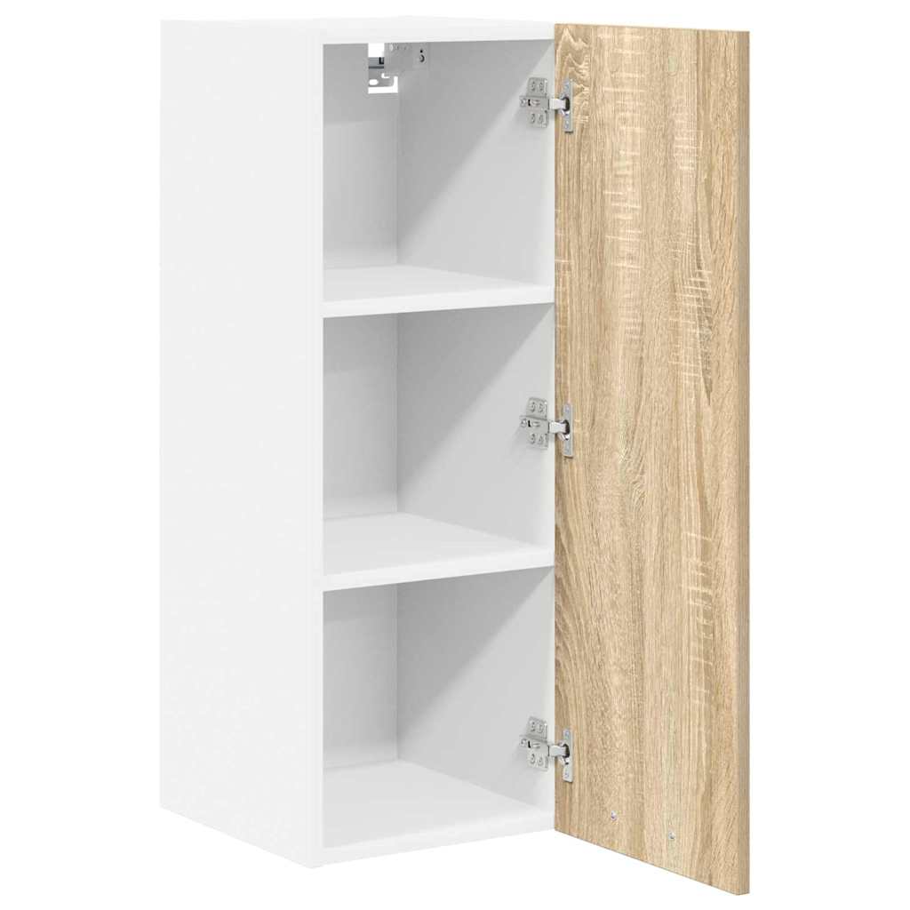 Hanging Cabinet 2 pcs Sonoma Oak and White 30 x 31 x 80 cm