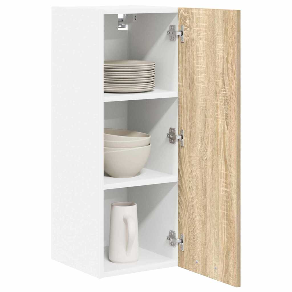 Hanging Cabinet 2 pcs Sonoma Oak and White 30 x 31 x 80 cm