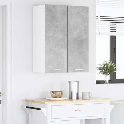 Hanging Cabinet 2 pcs Concrete Grey and White 30 x 31 x 80 cm