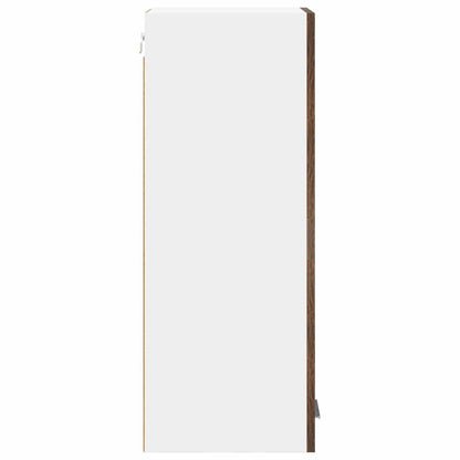 Hanging Cabinet Riga 2 pcs Smoked Oak and White 30 x 31 x 80 cm